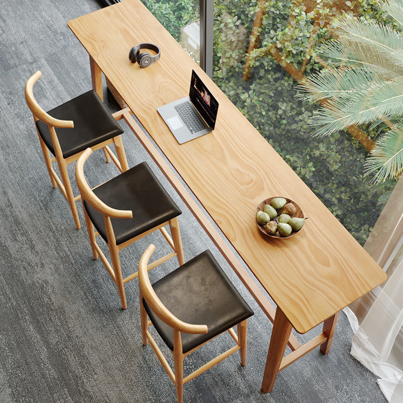 Modern Style Wood Bar Counter Table Rectangle Bar Counter Table for Home 78.7"L x 17.7"W x 41.3"H Without Chairs Clearhalo 'Bar Furniture' 'Bar Tables' 'bar_tables' 'furn' 'furn_bar_tables' 'Furniture' 'Kitchen & Dining Furniture' 6248054