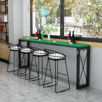 Glam Style Bar-height Table Metal Base Bistro Pub Table with Double Pedestal Black Green Clearhalo 'Bar Furniture' 'Bar Tables' 'bar_tables' 'furn' 'furn_bar_tables' 'Furniture' 'Kitchen & Dining Furniture' 6248065