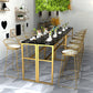 Glam Style Faux Marble Bar Counter Table Rectangle Bar Counter Table for Kitchen Clearhalo 'Bar Furniture' 'Bar Tables' 'bar_tables' 'furn' 'furn_bar_tables' 'Furniture' 'Kitchen & Dining Furniture' 6248089