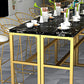 Glam Style Faux Marble Bar Counter Table Rectangle Bar Counter Table for Kitchen Clearhalo 'Bar Furniture' 'Bar Tables' 'bar_tables' 'furn' 'furn_bar_tables' 'Furniture' 'Kitchen & Dining Furniture' 6248094