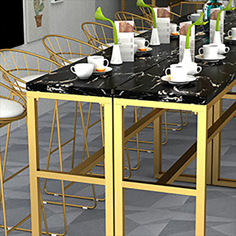 Glam Style Faux Marble Bar Counter Table Rectangle Bar Counter Table for Kitchen Clearhalo 'Bar Furniture' 'Bar Tables' 'bar_tables' 'furn' 'furn_bar_tables' 'Furniture' 'Kitchen & Dining Furniture' 6248094