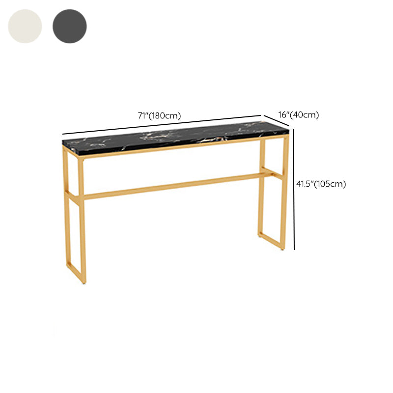 Glam Style Faux Marble Bar Counter Table Rectangle Bar Counter Table for Kitchen Clearhalo 'Bar Furniture' 'Bar Tables' 'bar_tables' 'furn' 'furn_bar_tables' 'Furniture' 'Kitchen & Dining Furniture' 6248099
