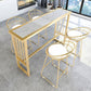 Modern Pub Height Dining Table Faux Marble Top Pub Table for Patio Use 70.9"L x 15.7"W x 41.3"H White Without Chairs Clearhalo 'Bar Furniture' 'Bar Tables' 'bar_tables' 'furn' 'furn_bar_tables' 'Furniture' 'Kitchen & Dining Furniture' 6248101