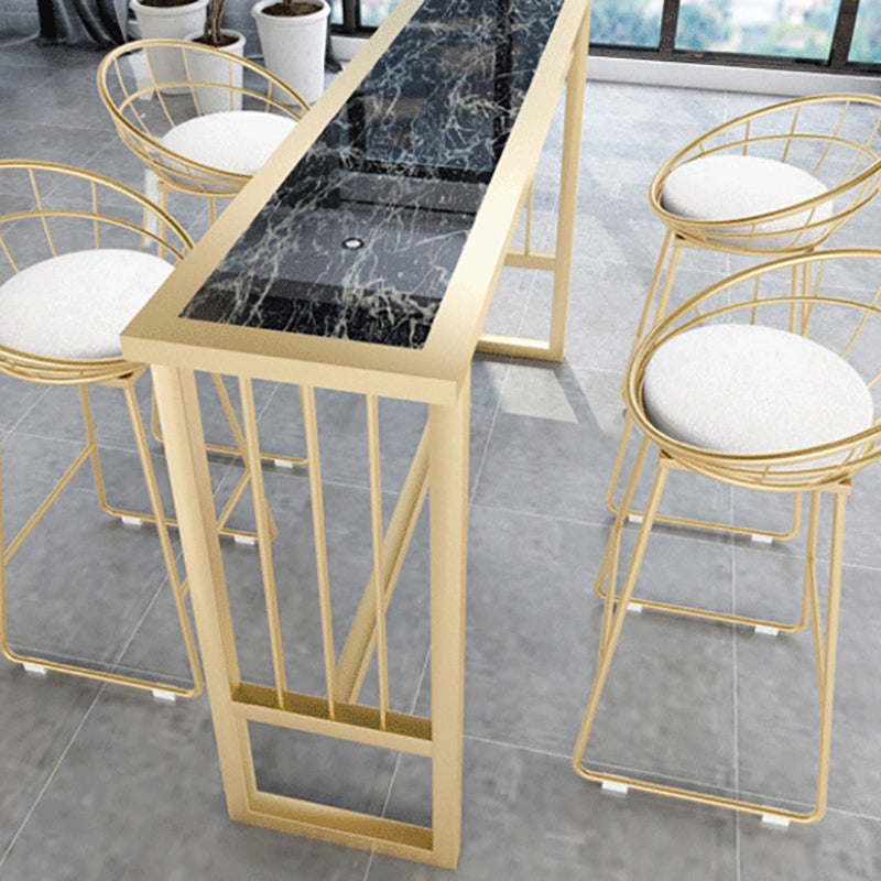 Modern Pub Height Dining Table Faux Marble Top Pub Table for Patio Use Clearhalo 'Bar Furniture' 'Bar Tables' 'bar_tables' 'furn' 'furn_bar_tables' 'Furniture' 'Kitchen & Dining Furniture' 6248106