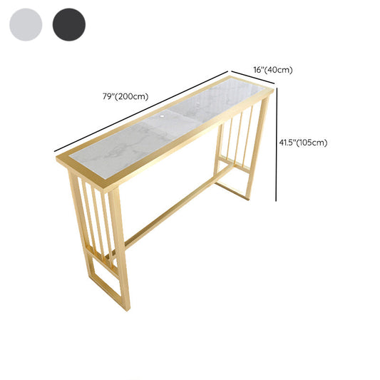 Modern Pub Height Dining Table Faux Marble Top Pub Table for Patio Use Clearhalo 'Bar Furniture' 'Bar Tables' 'bar_tables' 'furn' 'furn_bar_tables' 'Furniture' 'Kitchen & Dining Furniture' 6248110