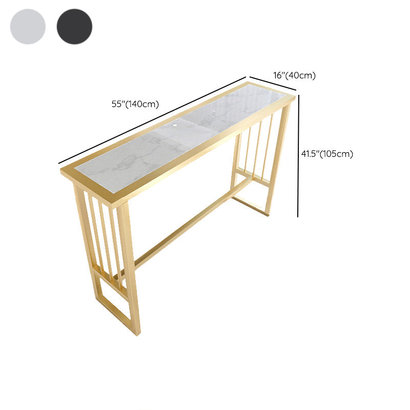 Modern Pub Height Dining Table Faux Marble Top Pub Table for Patio Use Clearhalo 'Bar Furniture' 'Bar Tables' 'bar_tables' 'furn' 'furn_bar_tables' 'Furniture' 'Kitchen & Dining Furniture' 6248113