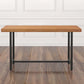 Modern Bar-height Table Solid Wood Top Table with Black Base 70.9"L x 15.7"W x 41.3"H Without Chairs Clearhalo 'Bar Furniture' 'Bar Tables' 'bar_tables' 'furn' 'furn_bar_tables' 'Furniture' 'Kitchen & Dining Furniture' 6248119