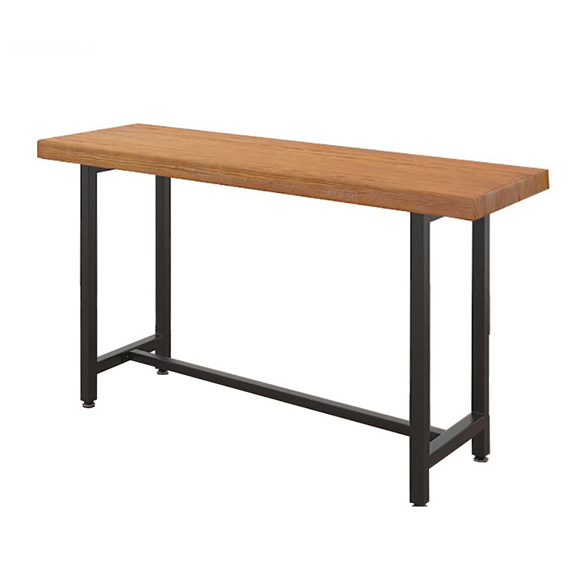 Modern Bar-height Table Solid Wood Top Table with Black Base Without Chairs Clearhalo 'Bar Furniture' 'Bar Tables' 'bar_tables' 'furn' 'furn_bar_tables' 'Furniture' 'Kitchen & Dining Furniture' 6248121