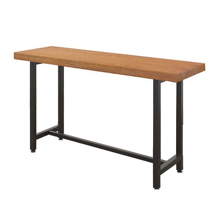 Modern Bar-height Table Solid Wood Top Table with Black Base Without Chairs Clearhalo 'Bar Furniture' 'Bar Tables' 'bar_tables' 'furn' 'furn_bar_tables' 'Furniture' 'Kitchen & Dining Furniture' 6248121