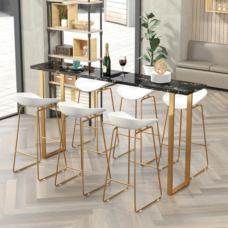Table de comptoir de bar en faux marbre Glam Table de comptoir de bar rectangulaire pour la cuisine