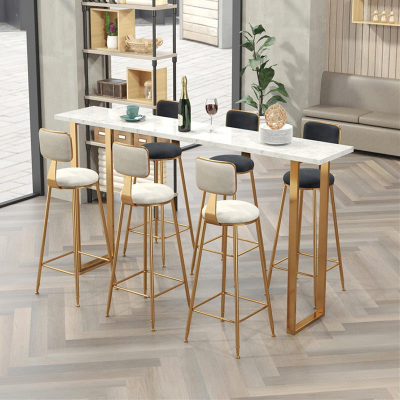 Table de comptoir de bar en faux marbre Glam Table de comptoir de bar rectangulaire pour la cuisine