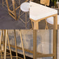 Glam – Table de comptoir de bar rectangulaire en Faux marbre, avec pieds en métal, pour cuisine