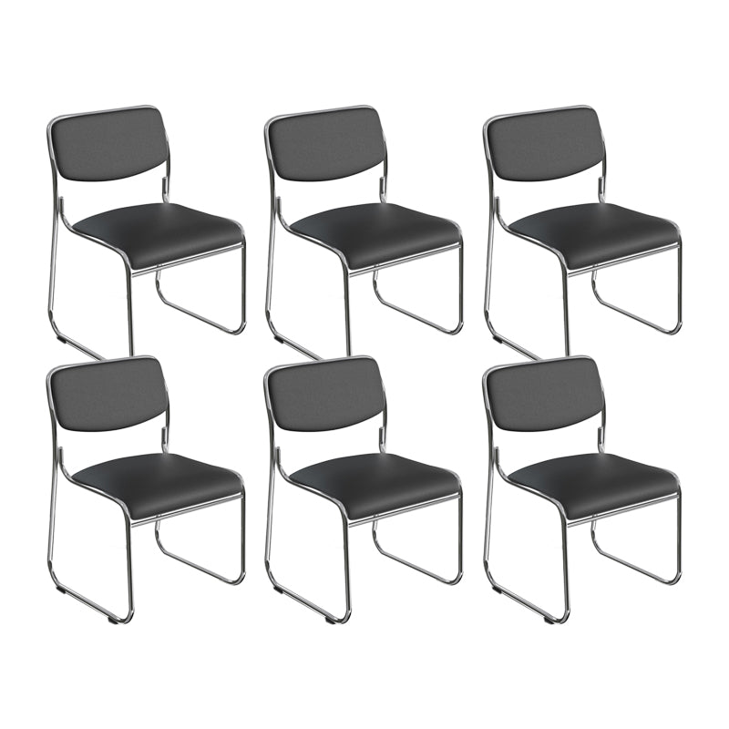 20" Wide Contemporary Desk Chair Black Armless Leather Office Chair 6 Piece Set Clearhalo 'furn' 'furn_office_chair' 'Furniture' 'Office Chairs' 'Office Furniture' 'office_chair' 6248161