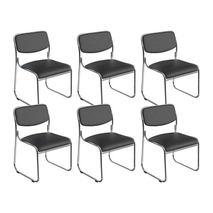 20" Wide Contemporary Desk Chair Black Armless Leather Office Chair 6 Piece Set Clearhalo 'furn' 'furn_office_chair' 'Furniture' 'Office Chairs' 'Office Furniture' 'office_chair' 6248161