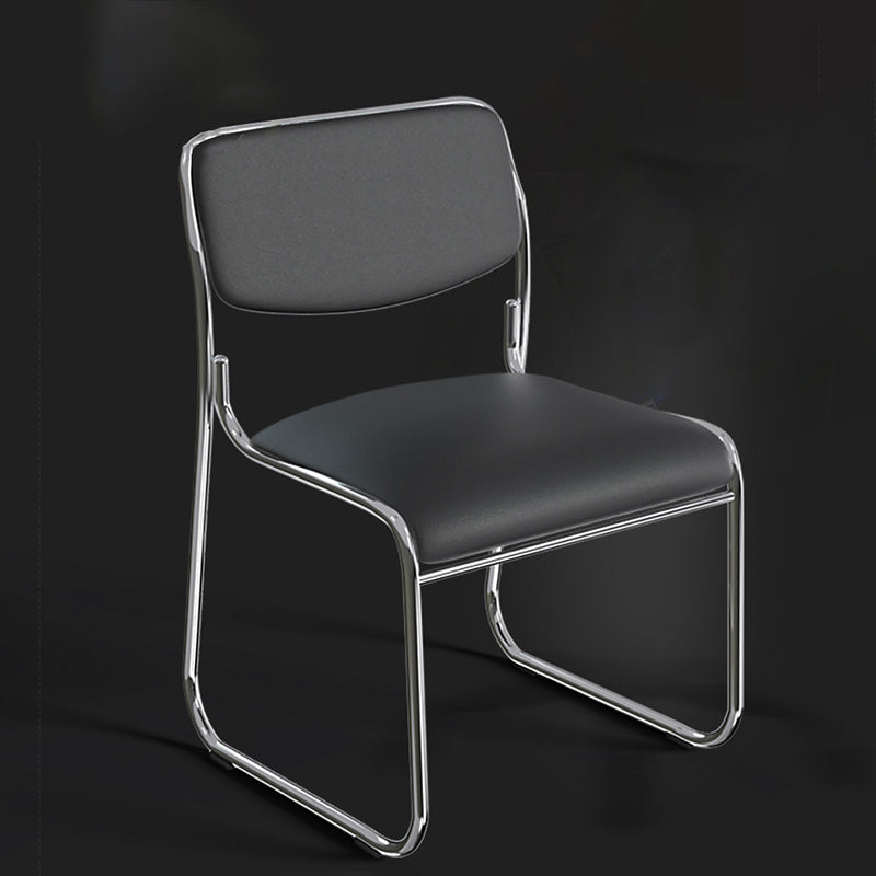 20" Wide Contemporary Desk Chair Black Armless Leather Office Chair Clearhalo 'furn' 'furn_office_chair' 'Furniture' 'Office Chairs' 'Office Furniture' 'office_chair' 6248164