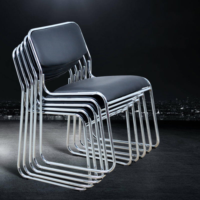 20" Wide Contemporary Desk Chair Black Armless Leather Office Chair Clearhalo 'furn' 'furn_office_chair' 'Furniture' 'Office Chairs' 'Office Furniture' 'office_chair' 6248165