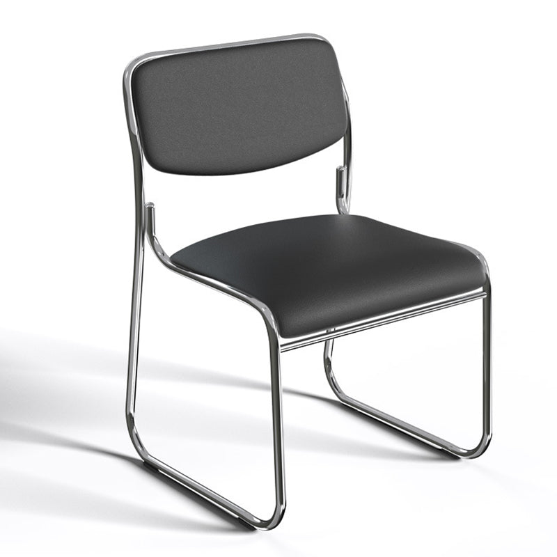 20" Wide Contemporary Desk Chair Black Armless Leather Office Chair Clearhalo 'furn' 'furn_office_chair' 'Furniture' 'Office Chairs' 'Office Furniture' 'office_chair' 6248166