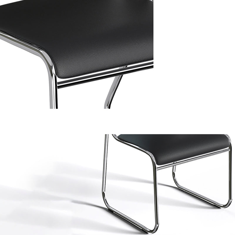 20" Wide Contemporary Desk Chair Black Armless Leather Office Chair Clearhalo 'furn' 'furn_office_chair' 'Furniture' 'Office Chairs' 'Office Furniture' 'office_chair' 6248167