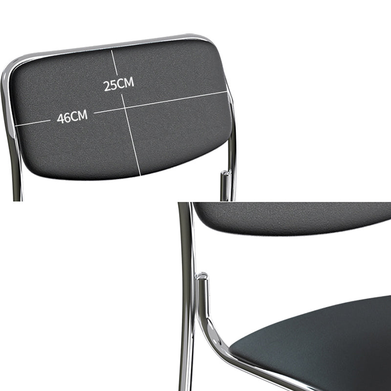 20" Wide Contemporary Desk Chair Black Armless Leather Office Chair Clearhalo 'furn' 'furn_office_chair' 'Furniture' 'Office Chairs' 'Office Furniture' 'office_chair' 6248169