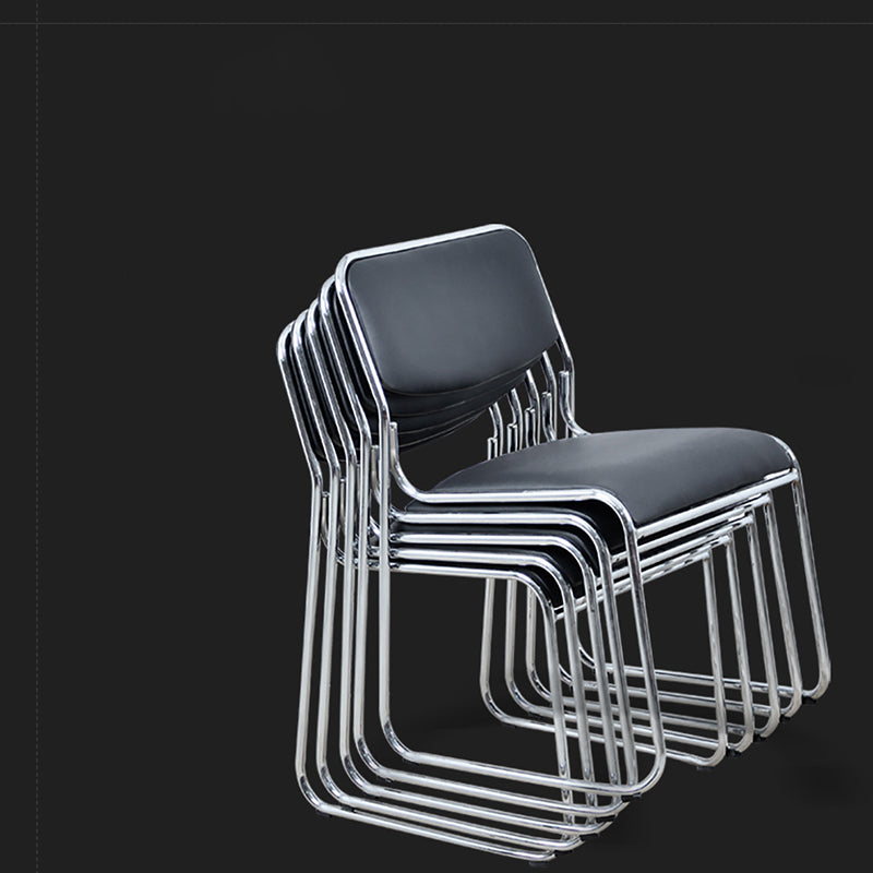 20" Wide Contemporary Desk Chair Black Armless Leather Office Chair Clearhalo 'furn' 'furn_office_chair' 'Furniture' 'Office Chairs' 'Office Furniture' 'office_chair' 6248170