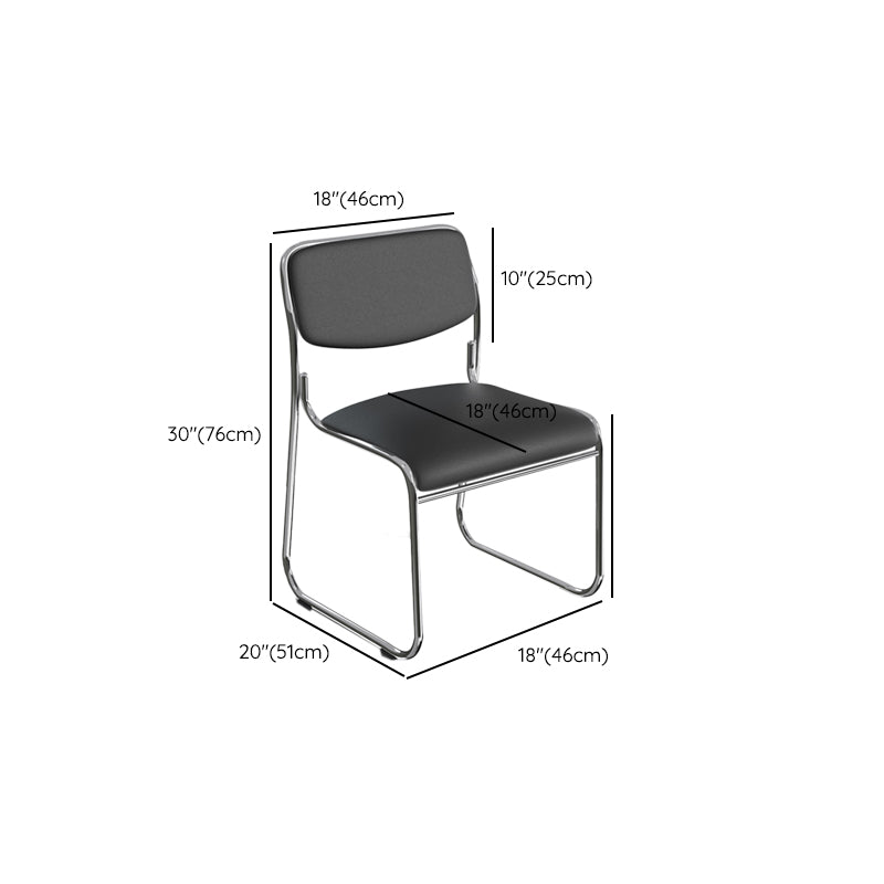 20" Wide Contemporary Desk Chair Black Armless Leather Office Chair Clearhalo 'furn' 'furn_office_chair' 'Furniture' 'Office Chairs' 'Office Furniture' 'office_chair' 6248171