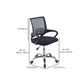Moderne bureaustoel van zwart gaas Computerstoel Stoel met middenrug en wielen
