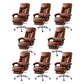 Silla de escritorio moderna Silla de cuero para computadora Silla con respaldo alto en marrón