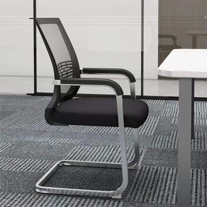 Mid Back Home Office Chair Chrome Frame Black Breathable Air Grid Chair Clearhalo 'furn' 'furn_office_chair' 'Furniture' 'Office Chairs' 'Office Furniture' 'office_chair' 6248233