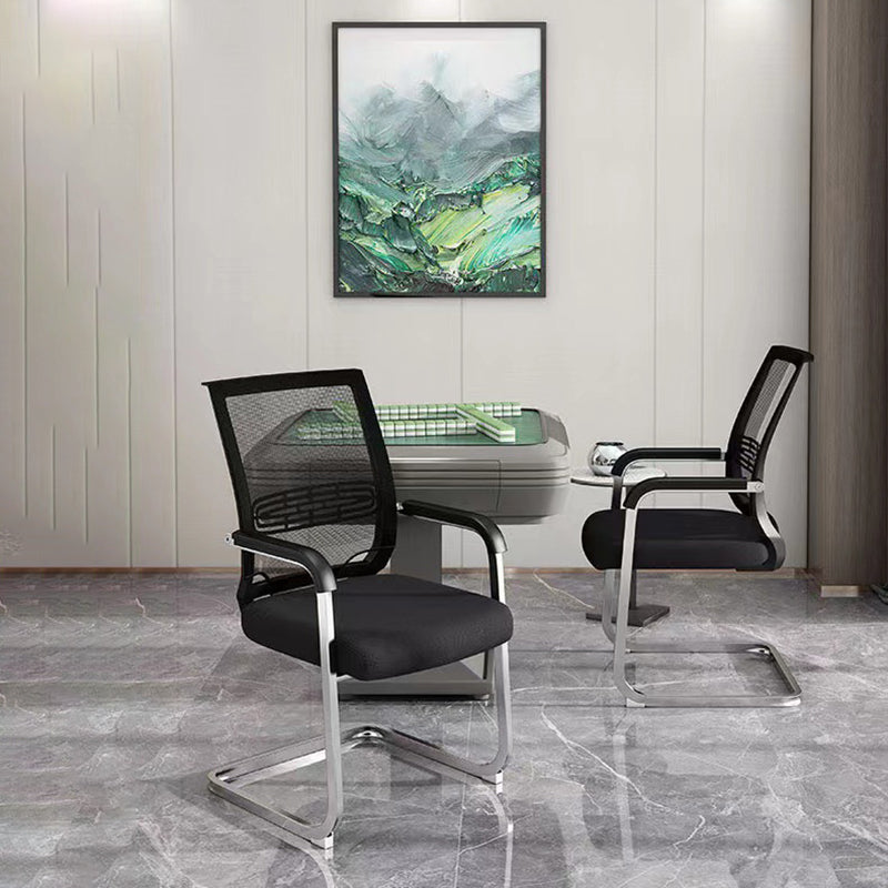 Mid Back Home Office Chair Chrome Frame Black Breathable Air Grid Chair Clearhalo 'furn' 'furn_office_chair' 'Furniture' 'Office Chairs' 'Office Furniture' 'office_chair' 6248238
