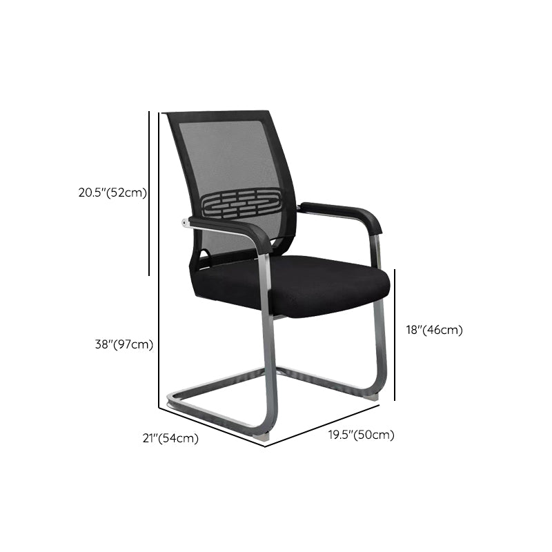 Mid Back Home Office Chair Chrome Frame Black Breathable Air Grid Chair Clearhalo 'furn' 'furn_office_chair' 'Furniture' 'Office Chairs' 'Office Furniture' 'office_chair' 6248239
