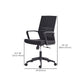 24"W Moderner Schreibtischstuhl, atmungsaktiver, schwarzer Air Grid-Bürostuhl