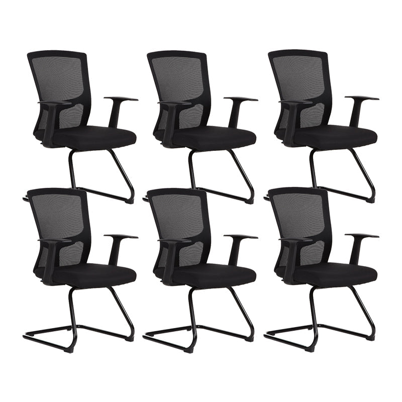 18" Wide Modern Desk Chair Breathable Air Grid Black Office Chair 6 Piece Set Casters Not Included Clearhalo 'furn' 'furn_office_chair' 'Furniture' 'Office Chairs' 'Office Furniture' 'office_chair' 6248271
