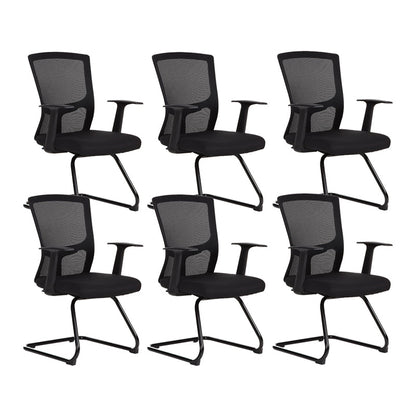 18" Wide Modern Desk Chair Breathable Air Grid Black Office Chair 6 Piece Set Casters Not Included Clearhalo 'furn' 'furn_office_chair' 'Furniture' 'Office Chairs' 'Office Furniture' 'office_chair' 6248271