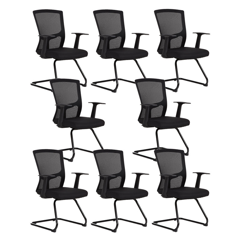 18" Wide Modern Desk Chair Breathable Air Grid Black Office Chair 8 Piece Set Casters Not Included Clearhalo 'furn' 'furn_office_chair' 'Furniture' 'Office Chairs' 'Office Furniture' 'office_chair' 6248273