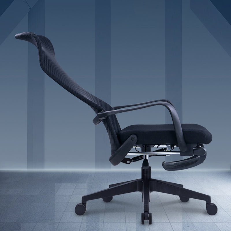 High Back Ergonomic Task Chair Modern Style Fixed Arms Desk Chair Black 1 Piece Clearhalo 'furn' 'furn_office_chair' 'Furniture' 'Office Chairs' 'Office Furniture' 'office_chair' 6248294