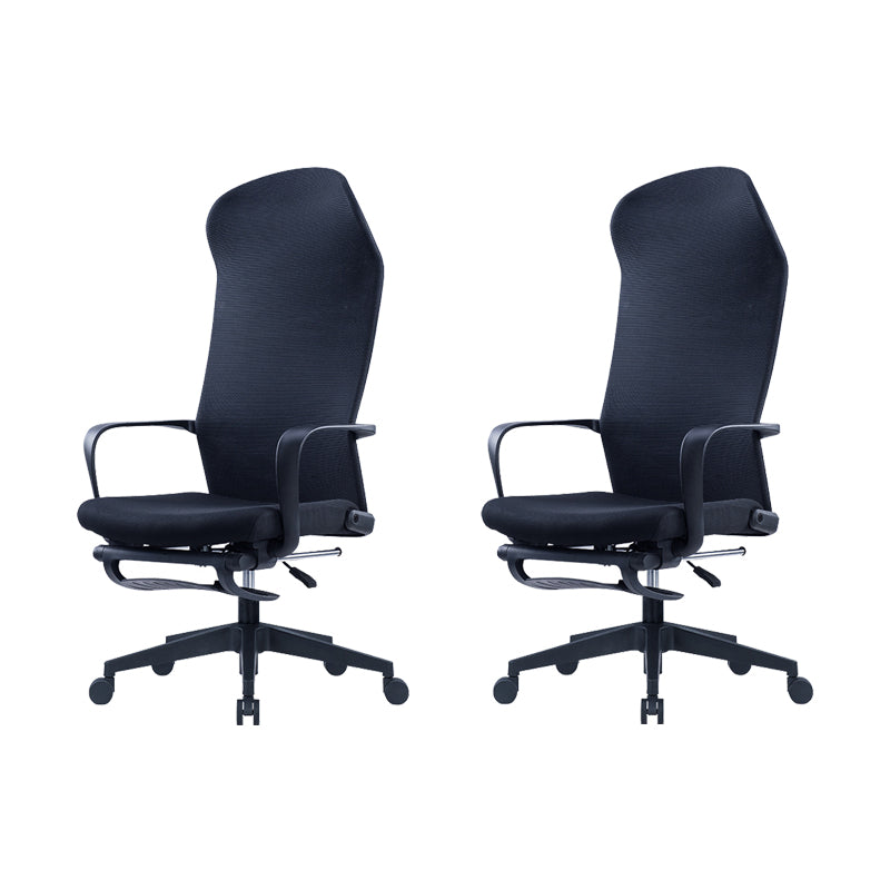 High Back Ergonomic Task Chair Modern Style Fixed Arms Desk Chair Black 2 Piece Set Clearhalo 'furn' 'furn_office_chair' 'Furniture' 'Office Chairs' 'Office Furniture' 'office_chair' 6248295