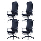High Back Ergonomic Task Chair Modern Style Fixed Arms Desk Chair Black 4 Piece Set Clearhalo 'furn' 'furn_office_chair' 'Furniture' 'Office Chairs' 'Office Furniture' 'office_chair' 6248297