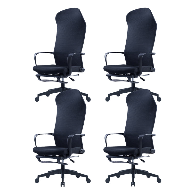 High Back Ergonomic Task Chair Modern Style Fixed Arms Desk Chair Black 4 Piece Set Clearhalo 'furn' 'furn_office_chair' 'Furniture' 'Office Chairs' 'Office Furniture' 'office_chair' 6248297