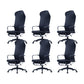 High Back Ergonomic Task Chair Modern Style Fixed Arms Desk Chair Black 6 Piece Set Clearhalo 'furn' 'furn_office_chair' 'Furniture' 'Office Chairs' 'Office Furniture' 'office_chair' 6248299