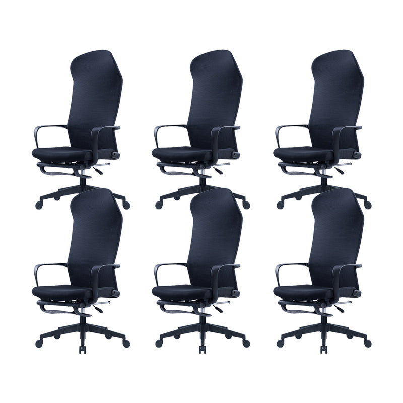 High Back Ergonomic Task Chair Modern Style Fixed Arms Desk Chair Black 6 Piece Set Clearhalo 'furn' 'furn_office_chair' 'Furniture' 'Office Chairs' 'Office Furniture' 'office_chair' 6248299