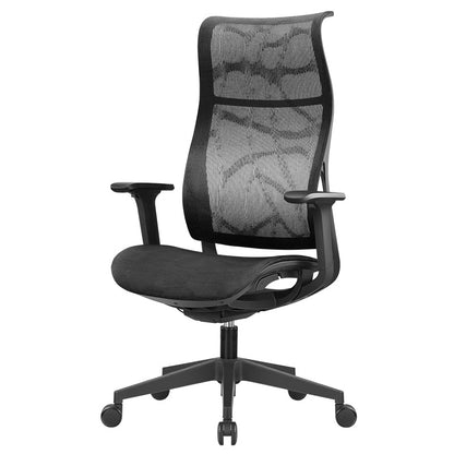 Modern High Back Swivel Chair Office Slide Desk Chair with Adjustable Arms Black 1 Piece Clearhalo 'furn' 'furn_office_chair' 'Furniture' 'Office Chairs' 'Office Furniture' 'office_chair' 6248313