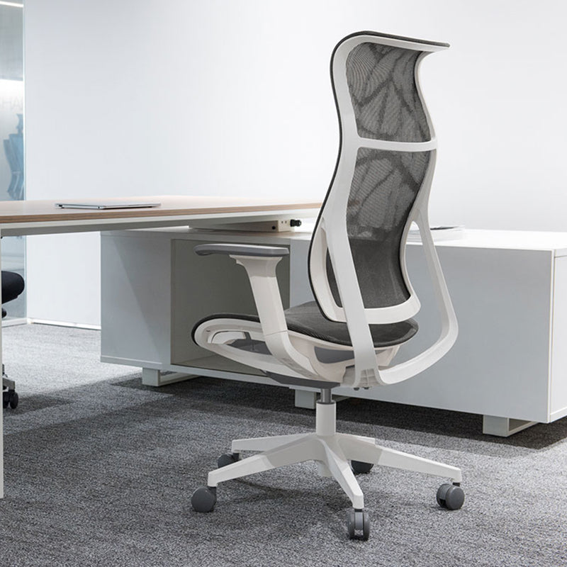 Modern High Back Swivel Chair Office Slide Desk Chair with Adjustable Arms Clearhalo 'furn' 'furn_office_chair' 'Furniture' 'Office Chairs' 'Office Furniture' 'office_chair' 6248315