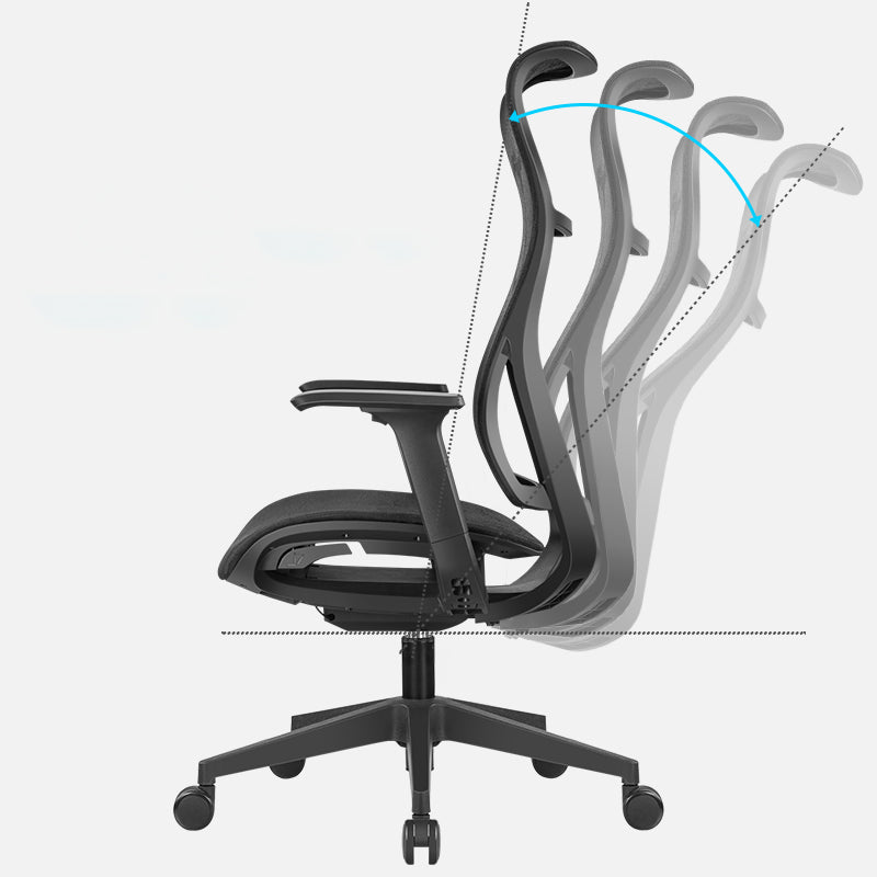 Modern High Back Swivel Chair Office Slide Desk Chair with Adjustable Arms Clearhalo 'furn' 'furn_office_chair' 'Furniture' 'Office Chairs' 'Office Furniture' 'office_chair' 6248319