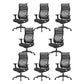 Modern High Back Swivel Chair Office Slide Desk Chair with Adjustable Arms Black 8 Piece Set Clearhalo 'furn' 'furn_office_chair' 'Furniture' 'Office Chairs' 'Office Furniture' 'office_chair' 6248320