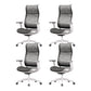 Modern High Back Swivel Chair Office Slide Desk Chair with Adjustable Arms Gray 4 Piece Set Clearhalo 'furn' 'furn_office_chair' 'Furniture' 'Office Chairs' 'Office Furniture' 'office_chair' 6248324