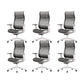 Modern High Back Swivel Chair Office Slide Desk Chair with Adjustable Arms Gray 6 Piece Set Clearhalo 'furn' 'furn_office_chair' 'Furniture' 'Office Chairs' 'Office Furniture' 'office_chair' 6248327