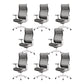 Modern High Back Swivel Chair Office Slide Desk Chair with Adjustable Arms Gray 8 Piece Set Clearhalo 'furn' 'furn_office_chair' 'Furniture' 'Office Chairs' 'Office Furniture' 'office_chair' 6248328