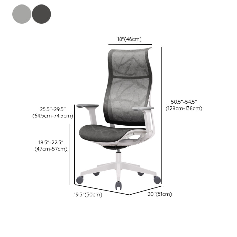 Modern High Back Swivel Chair Office Slide Desk Chair with Adjustable Arms Clearhalo 'furn' 'furn_office_chair' 'Furniture' 'Office Chairs' 'Office Furniture' 'office_chair' 6248331