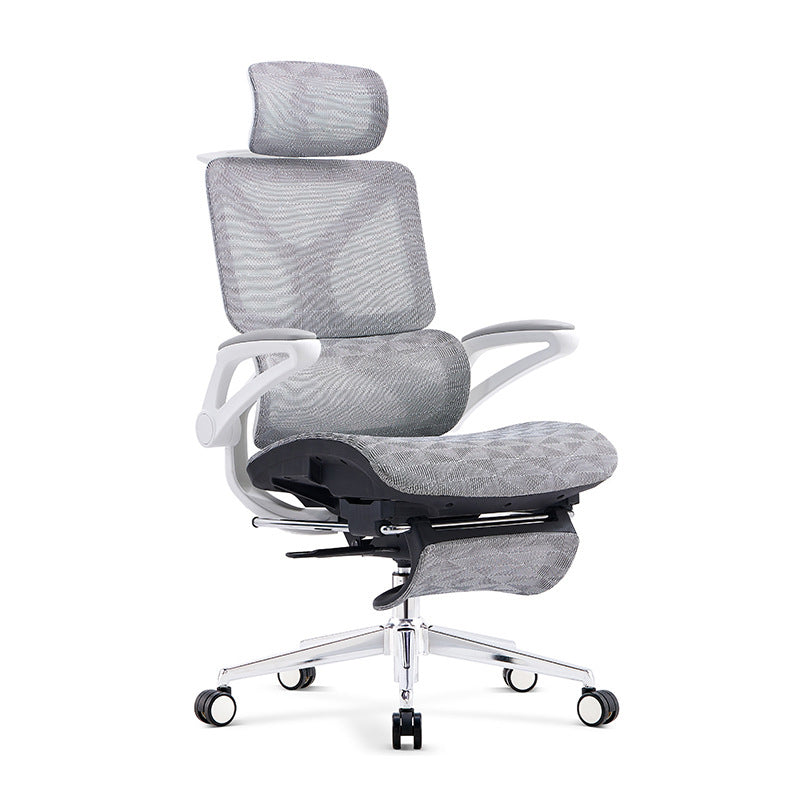24"W Modern Desk Chair Breathable Air Grid Arms Included Office Chair Grey 1 Piece Clearhalo 'furn' 'furn_office_chair' 'Furniture' 'Office Chairs' 'Office Furniture' 'office_chair' 6248376