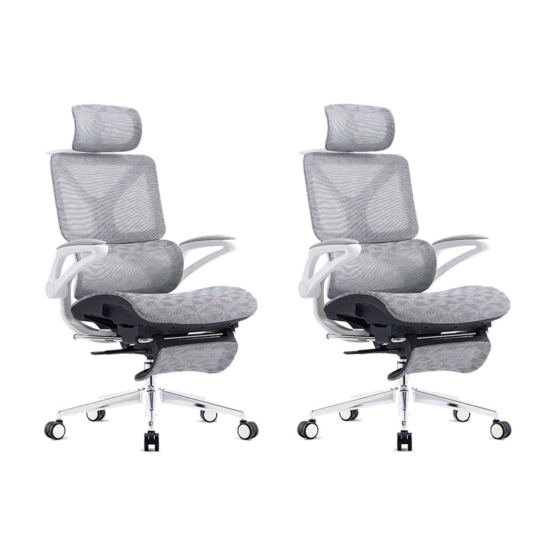 24"W Modern Desk Chair Breathable Air Grid Arms Included Office Chair Grey 2 Piece Set Clearhalo 'furn' 'furn_office_chair' 'Furniture' 'Office Chairs' 'Office Furniture' 'office_chair' 6248377